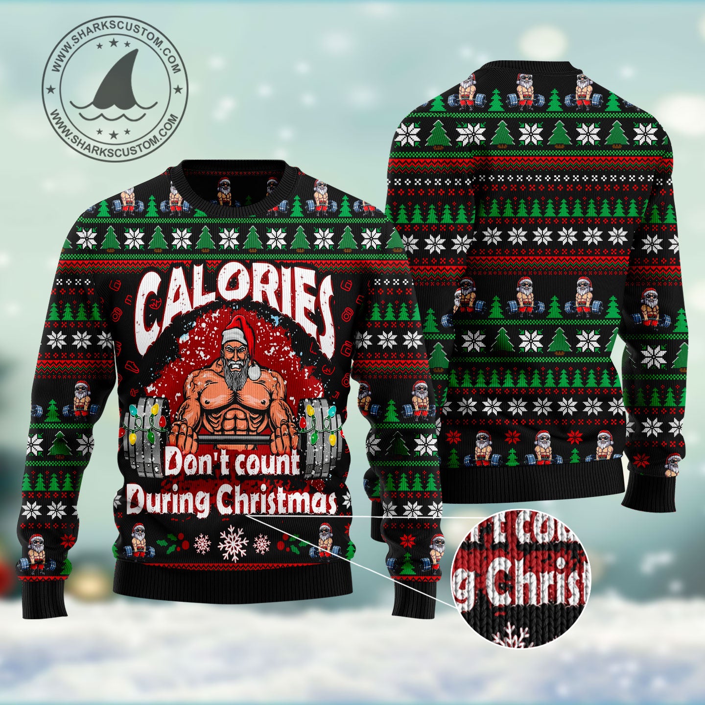 Calories Dont Count During Christmas HT011202 unisex womens & mens, couples matching, friends, funny family ugly christmas holiday sweater gifts (plus size available)