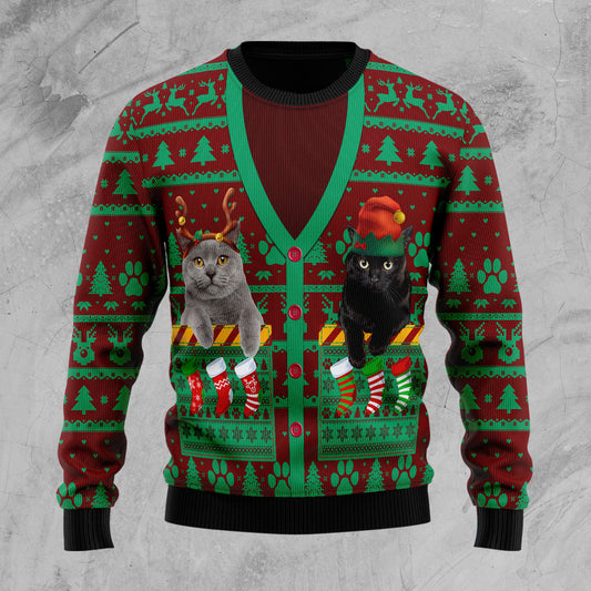 Cat Pocket Xmas D2610 Ugly Christmas Sweater