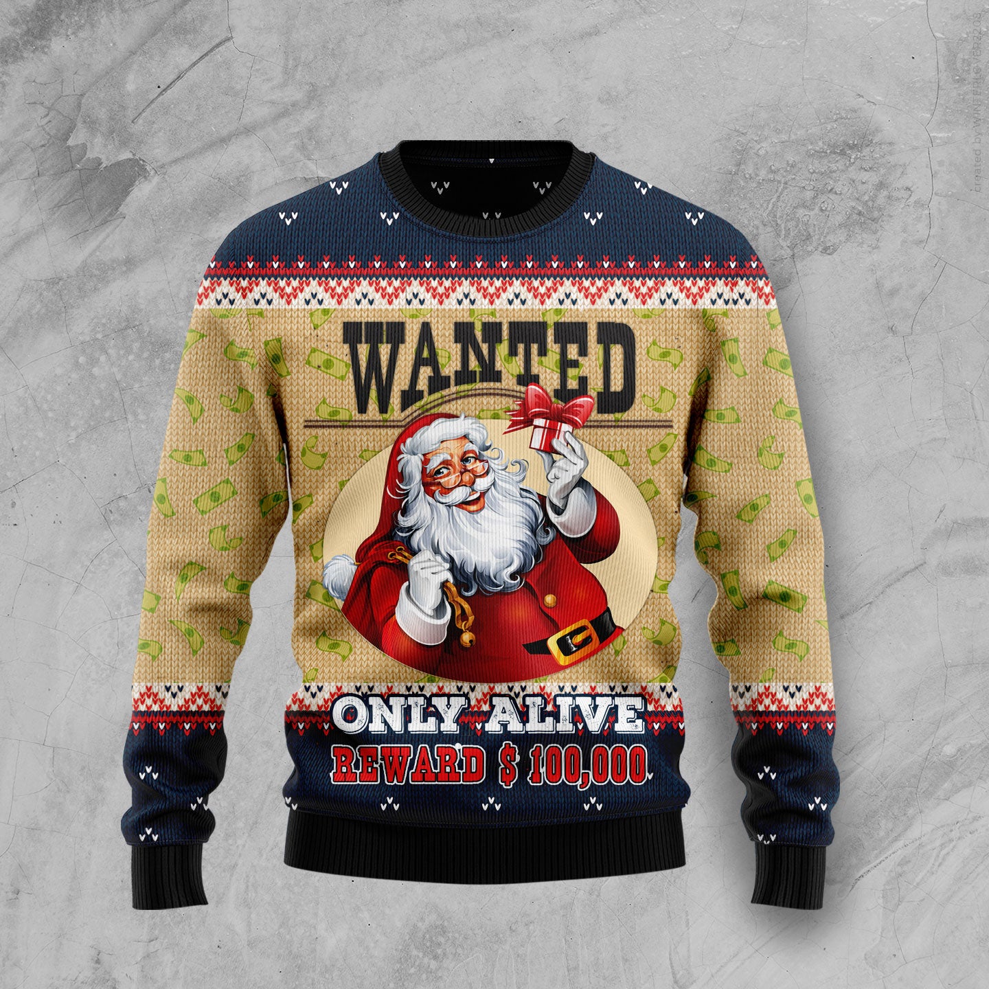 Satan Claus Wanted Only Alive HT100505 Ugly Christmas Sweater