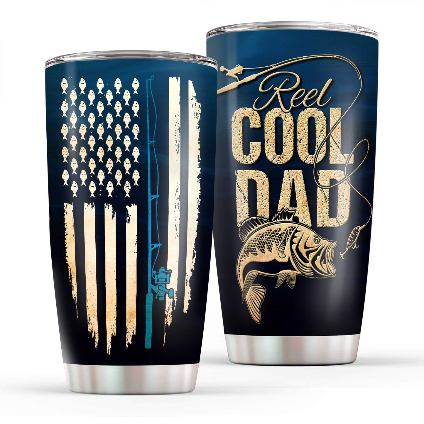 Happy Fathers Day Fishing Reel Cool Dad 20Oz Tumbler