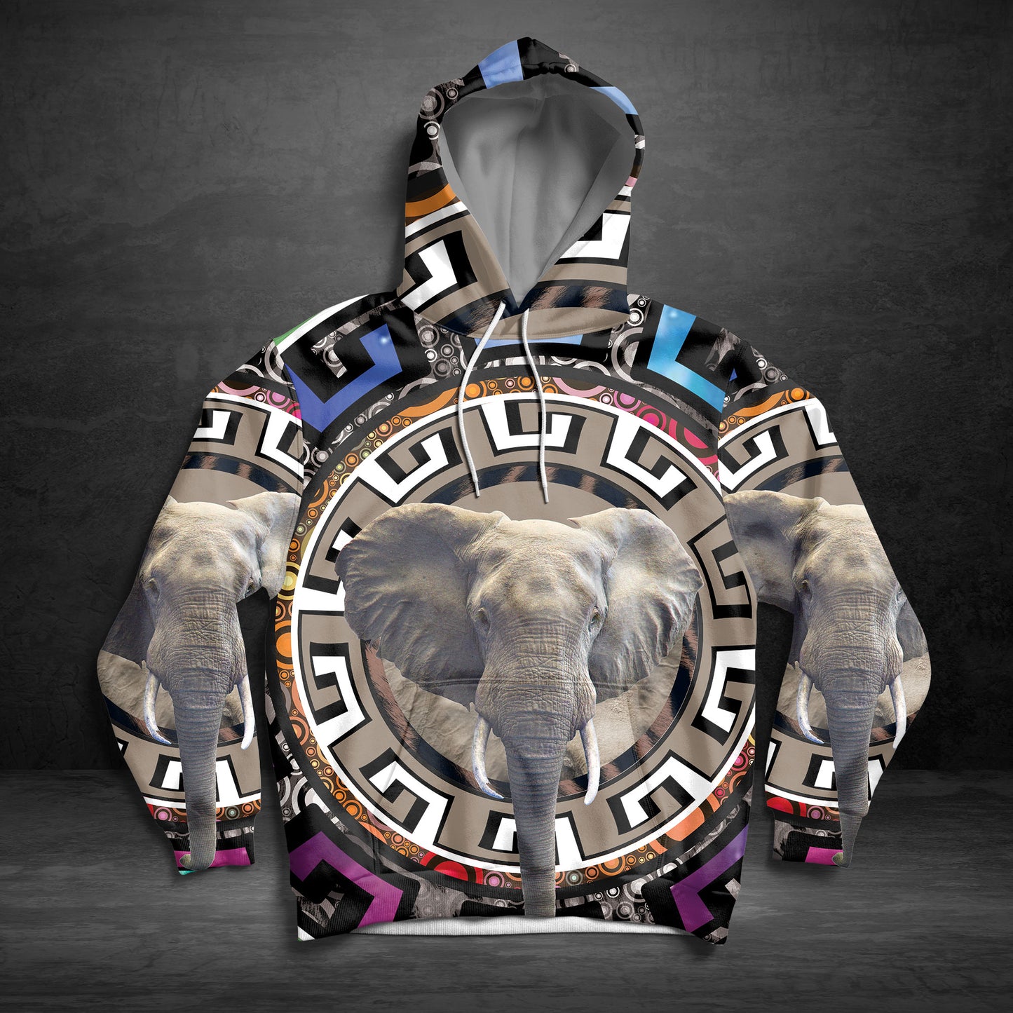 Elephant Lion HZ121424 unisex womens & mens, couples matching, friends, funny family sublimation 3D hoodie christmas holiday gifts (plus size available)