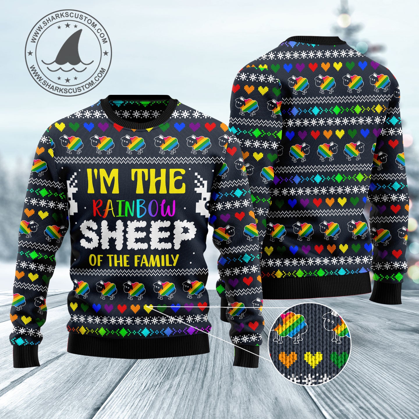 I Am The Rainbow Sheep Of Family HZ102005 Ugly Christmas Sweater