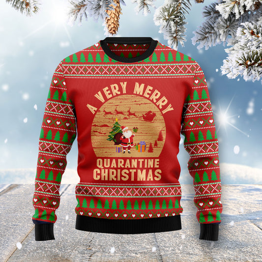 A Very Merry Quarantine Christmas HZ102603 Ugly Christmas Sweater