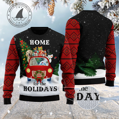 Merry Christmas Golden Retriever And Snowman HZ100601 Ugly Christmas Sweater unisex womens & mens, couples matching, friends, funny family sweater gifts (plus size available)