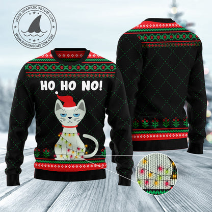 Christmas cat HZ102307 Ugly Christmas Sweater unisex womens & mens, couples matching, friends, funny family sweater gifts (plus size available)