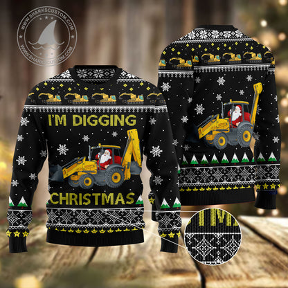 I'm Digging Christmas HT041220 Ugly Christmas Sweater unisex womens & mens, couples matching, friends, funny family ugly christmas holiday sweater gifts (plus size available)