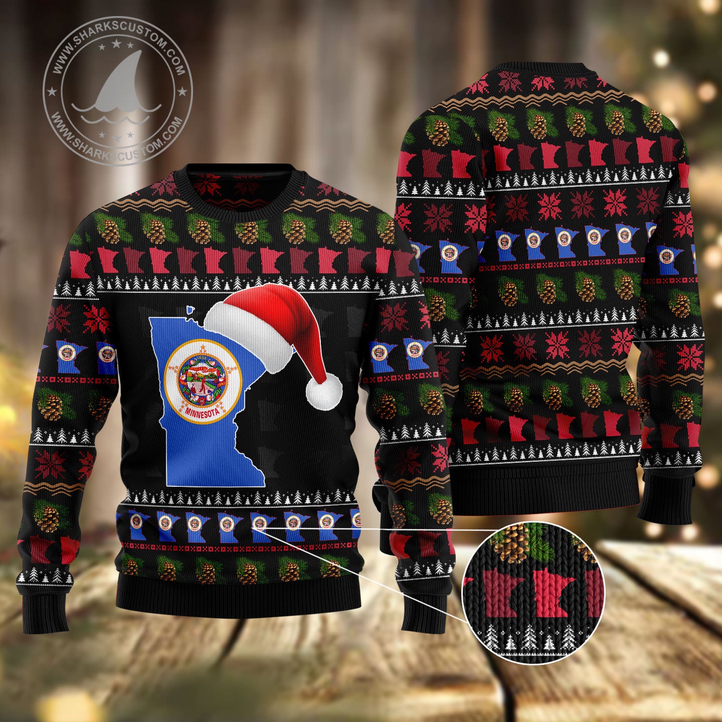 Minnesota Christmas HZ112607 unisex womens & mens, couples matching, friends, funny family ugly christmas holiday sweater gifts (plus size available)