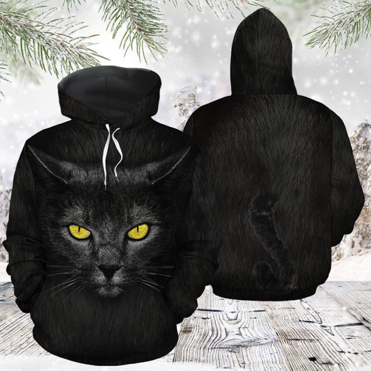 Love Black Cat HZ121420 unisex womens & mens, couples matching, friends, funny family sublimation 3D hoodie christmas holiday gifts (plus size available)