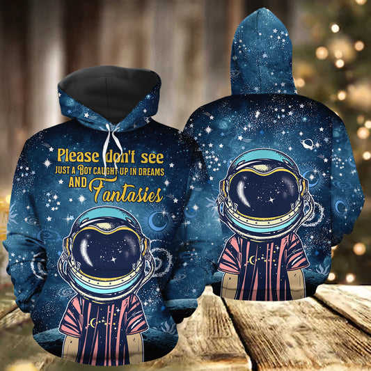 Please don't see just a boy caught up in dreams and fantasies HZ113028 unisex womens & mens, couples matching, friends, funny family sublimation 3D hoodie christmas holiday gifts (plus size available)