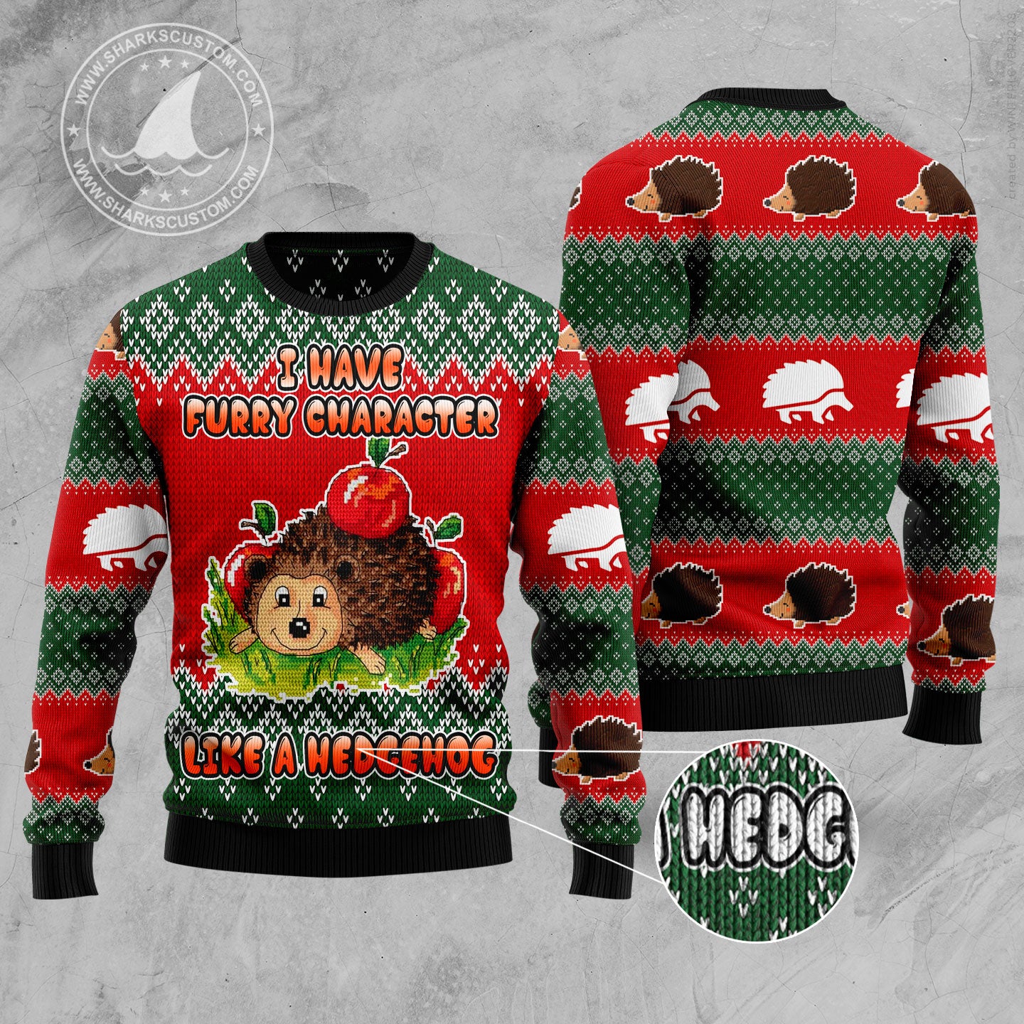 I Have A Furry Character Like A Hedgehog HT100608 Ugly Christmas Sweater