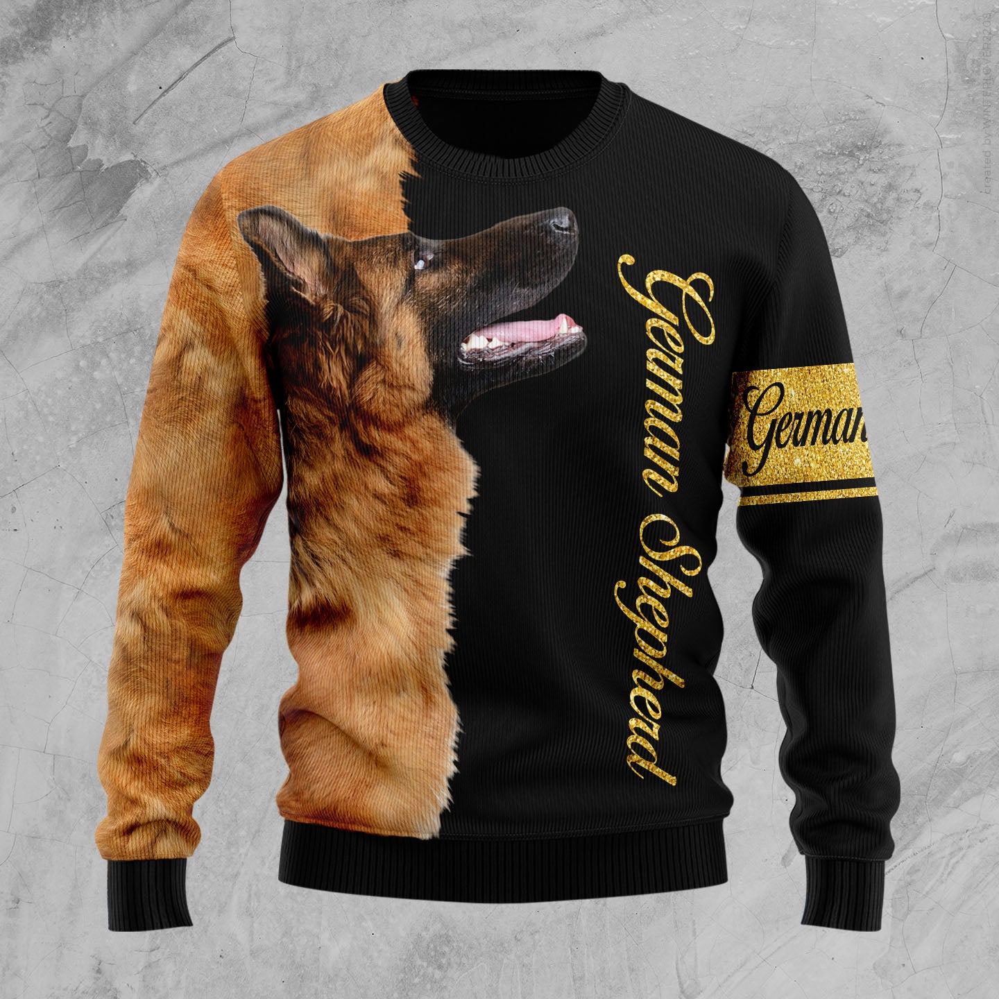 German Shepherd Half Cool D1410 Ugly Christmas Sweater