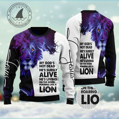 Christian Lion HT271107 unisex womens & mens, couples matching, friends, funny family ugly christmas holiday sweater gifts (plus size available)