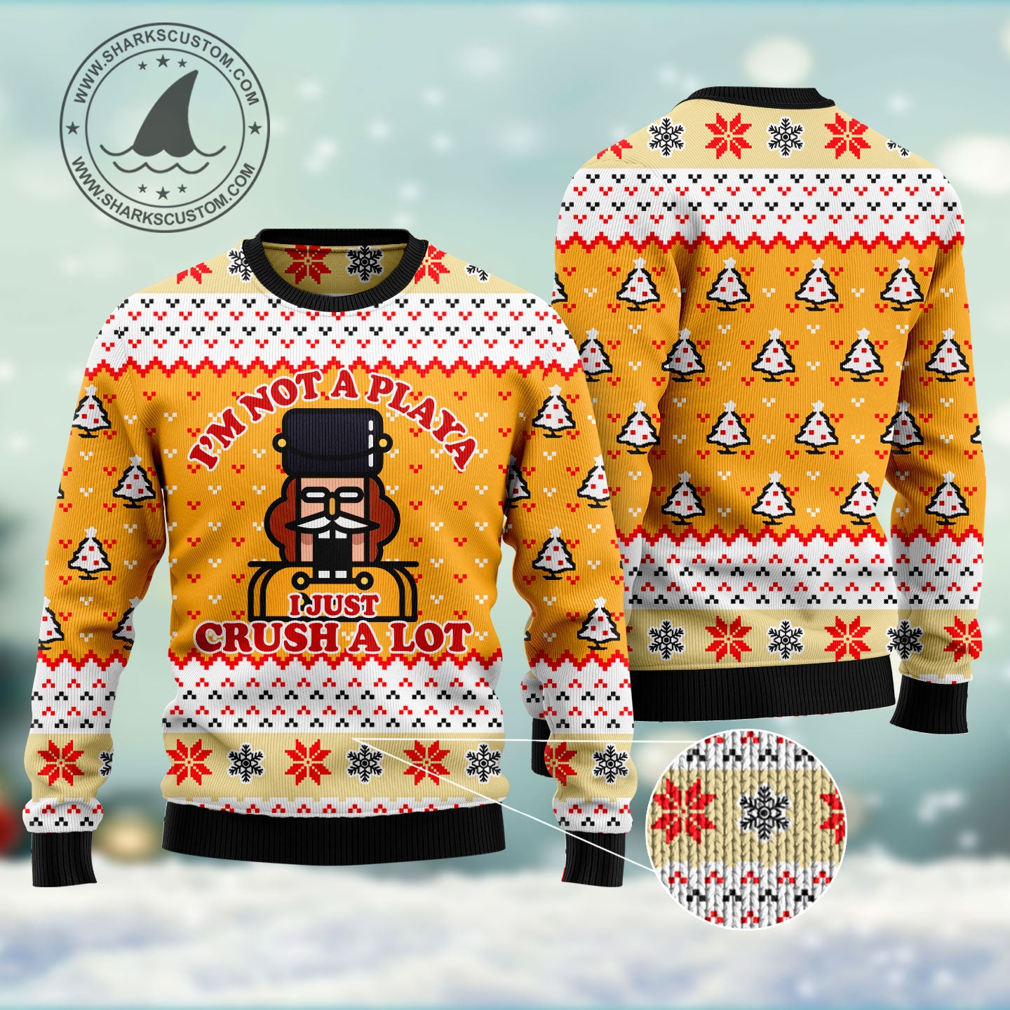 Nutcracker Playa HT081207 Ugly Christmas Sweater unisex womens & mens, couples matching, friends, funny family ugly christmas holiday sweater gifts (plus size available)