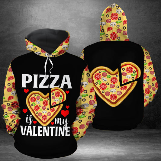 Pizza Is My Valentine HZ121109 unisex womens & mens, couples matching, friends, funny family sublimation 3D hoodie christmas holiday gifts (plus size available)