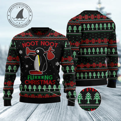 Noot Noot Penguin HT041221 Ugly Christmas Sweater unisex womens & mens, couples matching, friends, funny family ugly christmas holiday sweater gifts (plus size available)