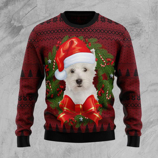 Welsh Highland Terrier Wreath D2610 Ugly Christmas Sweater