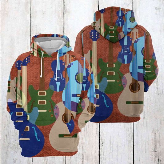 Guitar Group TY0112 unisex womens & mens, couples matching, friends, funny family sublimation 3D hoodie christmas holiday gifts (plus size available)