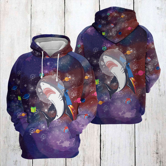 Shark Galaxy TY0912 unisex womens & mens, couples matching, friends, funny family sublimation 3D hoodie christmas holiday gifts (plus size available)