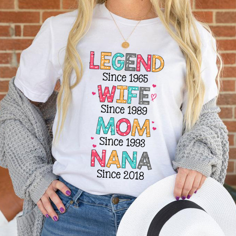 Custom Personalized T Shirts (plus size available) - Legend, Wife, Mom, Nana TG5204 - PersonalizedWitch