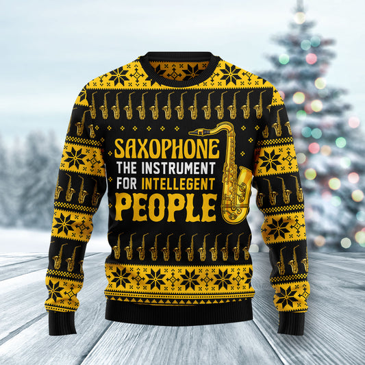 Saxophone The Instrument For Intellegent People HZ102008 Ugly Christmas Sweater