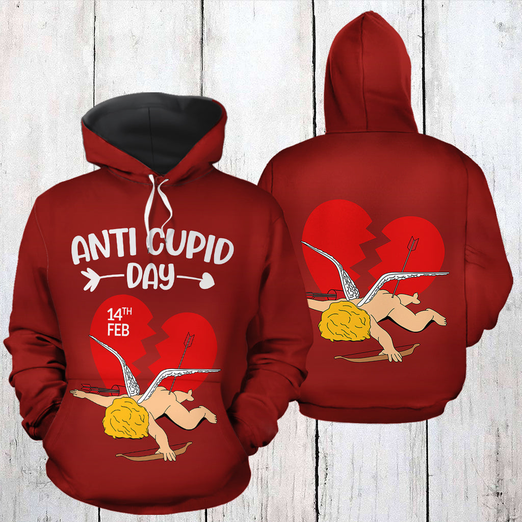 Funny Anti Valentine Anti Cupid Day HZ121108 unisex womens & mens, couples matching, friends, funny family sublimation 3D hoodie christmas holiday gifts (plus size available)