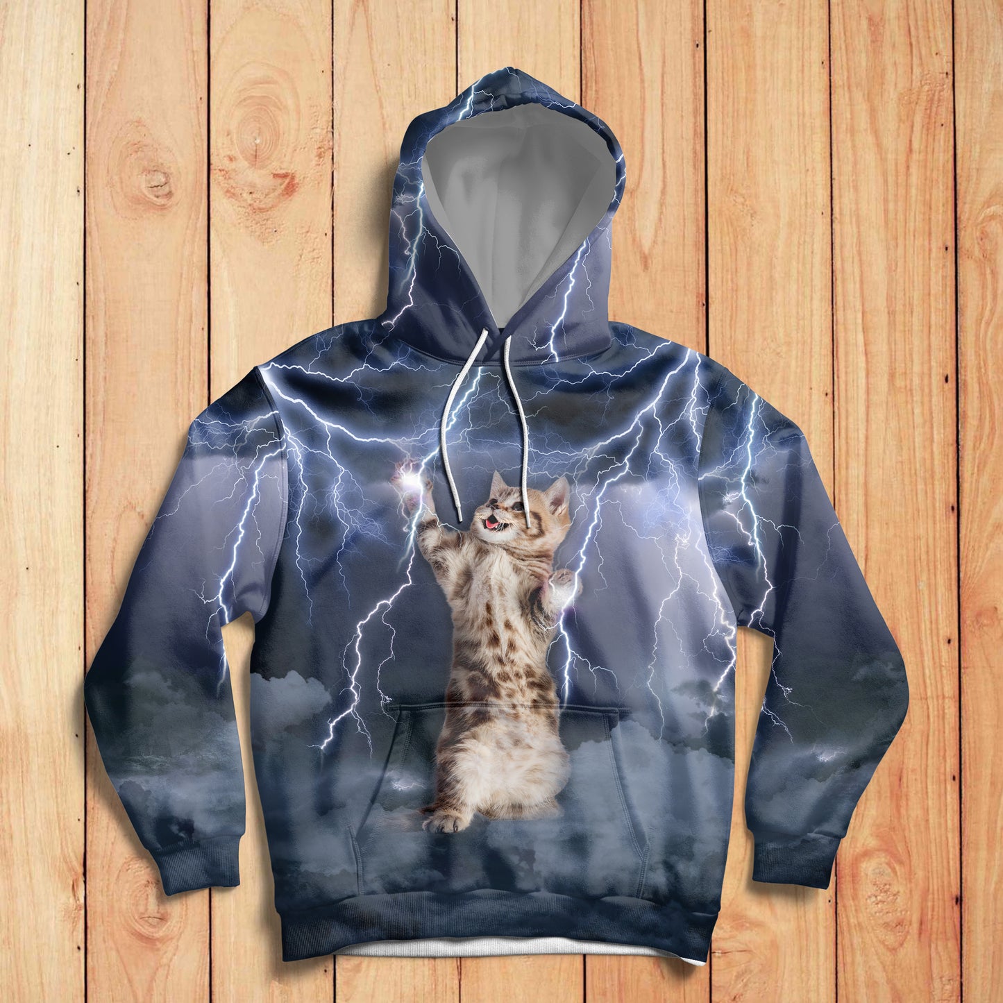 Lightning cat HZ112701 unisex womens & mens, couples matching, friends, funny family sublimation 3D hoodie christmas holiday gifts (plus size available)