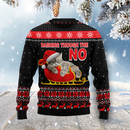 Dashing Through the No HT041115 Ugly Christmas Sweater