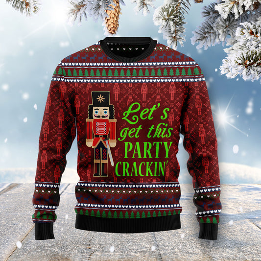 Let's Get This Party Crackin' HT041120 Ugly Christmas Sweater