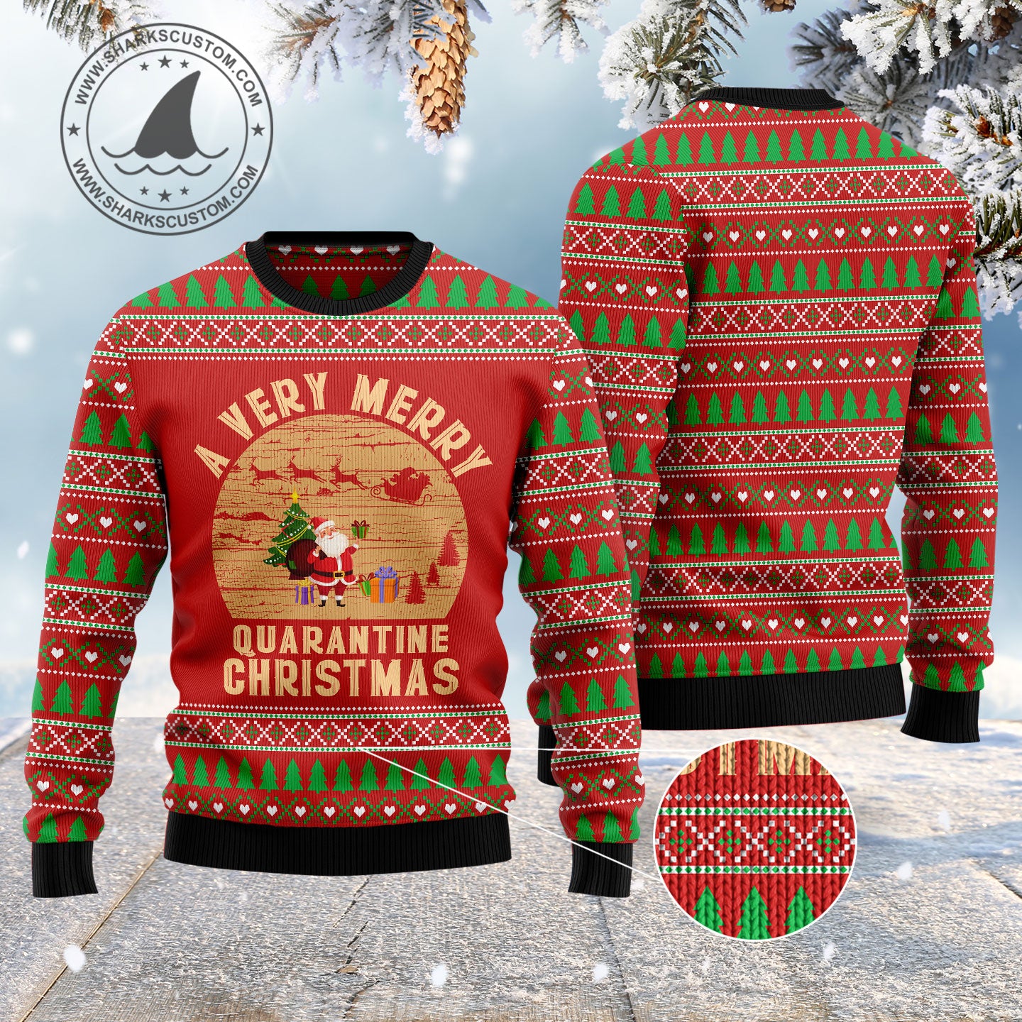 A Very Merry Quarantine Christmas HZ102603 Ugly Christmas Sweater