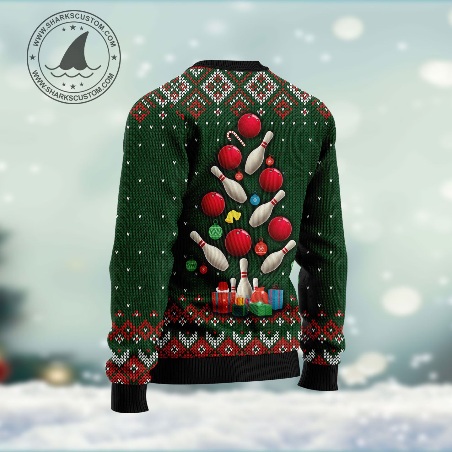 Bowling Rollin' With My Snowmies HT031109 Ugly Christmas Sweater unisex womens & mens, couples matching, friends, funny family sweater gifts (plus size available)