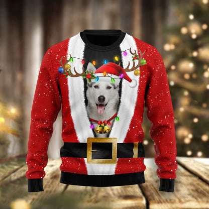 Siberian Husky Christmas HZ112603 unisex womens & mens, couples matching, friends, funny family ugly christmas holiday sweater gifts (plus size available)