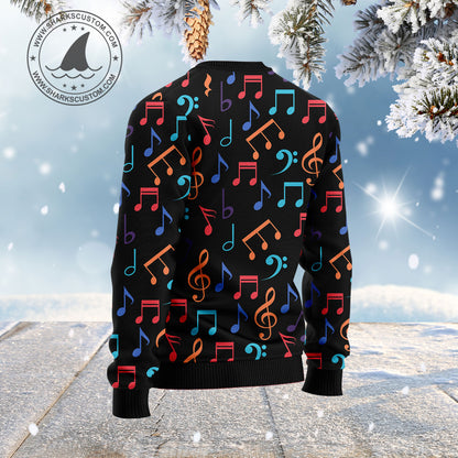 Colorful Music Notes HZ100605 Ugly Christmas Sweater unisex womens & mens, couples matching, friends, funny family sweater gifts (plus size available)
