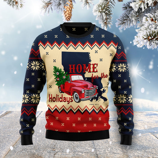 Home For The Holidays Louisiana HZ100803 Ugly Christmas Sweater
