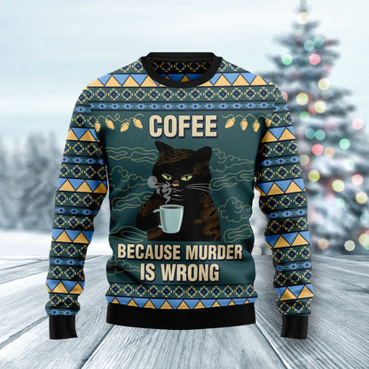 Coffee Cat HT061121 Ugly Christmas Sweater