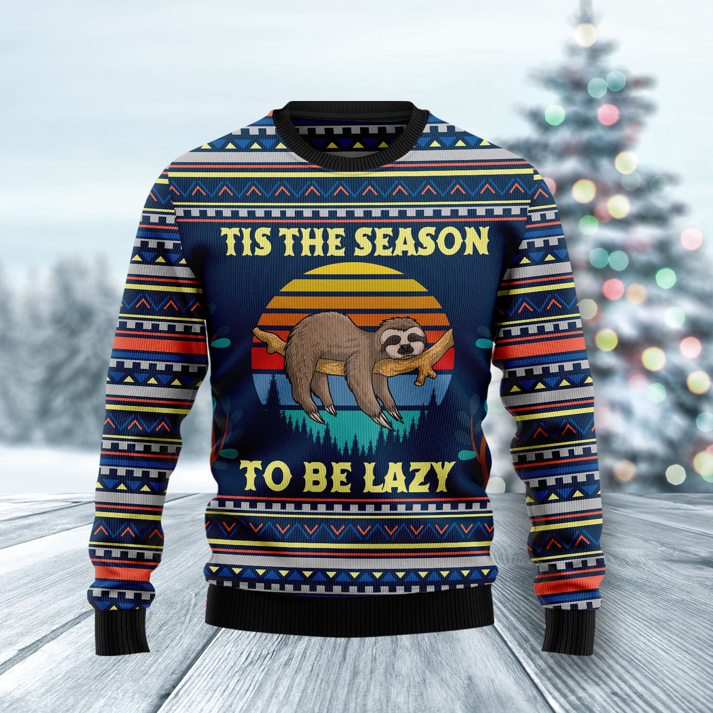 Sloth Tis the season HT051121 Ugly Christmas Sweater