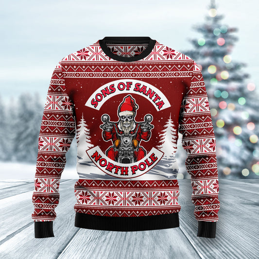 Red Sons of Santa HZ121003 Ugly Christmas Sweater