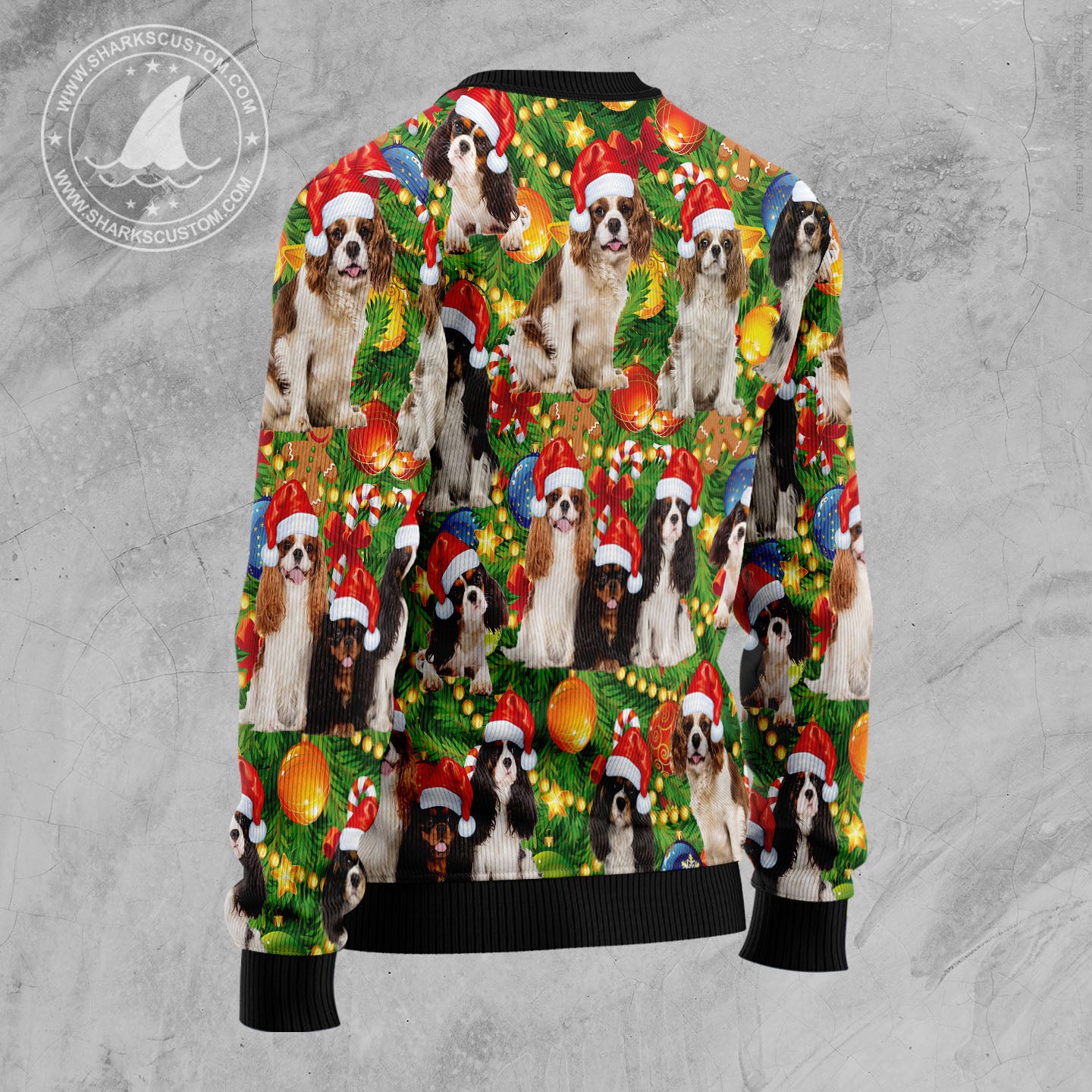 Cavalier King Charles Spaniel Xmas Pine D1410 Ugly Christmas Sweater