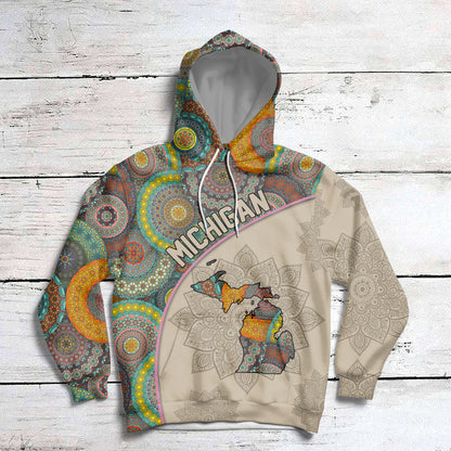 Michigan Mandala HZ121429 unisex womens & mens, couples matching, friends, funny family sublimation 3D hoodie christmas holiday gifts (plus size available)