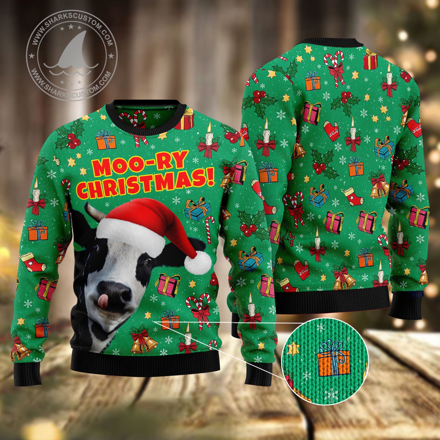 Moo Ry Christmas HZ120114 unisex womens & mens, couples matching, friends, funny family ugly christmas holiday sweater gifts (plus size available)