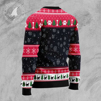 Black Cat Light D1410 Ugly Christmas Sweater