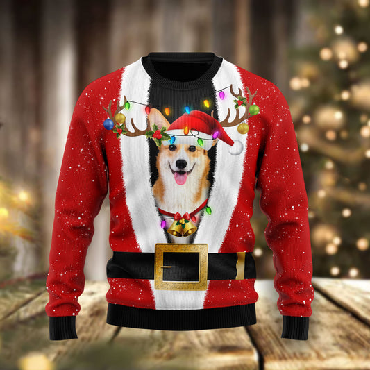 Pembroke Welsh Corgi Christmas HZ112602 unisex womens & mens, couples matching, friends, funny family ugly christmas holiday sweater gifts (plus size available)