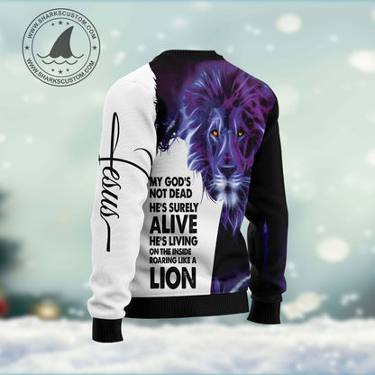 Christian Lion HT271107 unisex womens & mens, couples matching, friends, funny family ugly christmas holiday sweater gifts (plus size available)