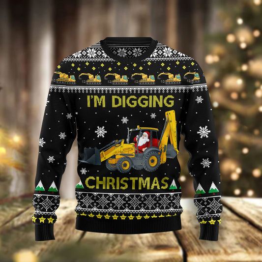 I'm Digging Christmas HT041220 Ugly Christmas Sweater unisex womens & mens, couples matching, friends, funny family ugly christmas holiday sweater gifts (plus size available)