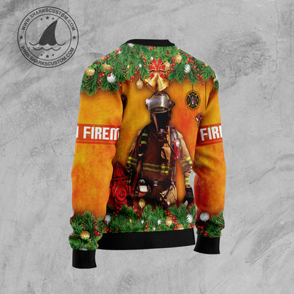 Firefighter HT271102 unisex womens & mens, couples matching, friends, funny family ugly christmas holiday sweater gifts (plus size available)