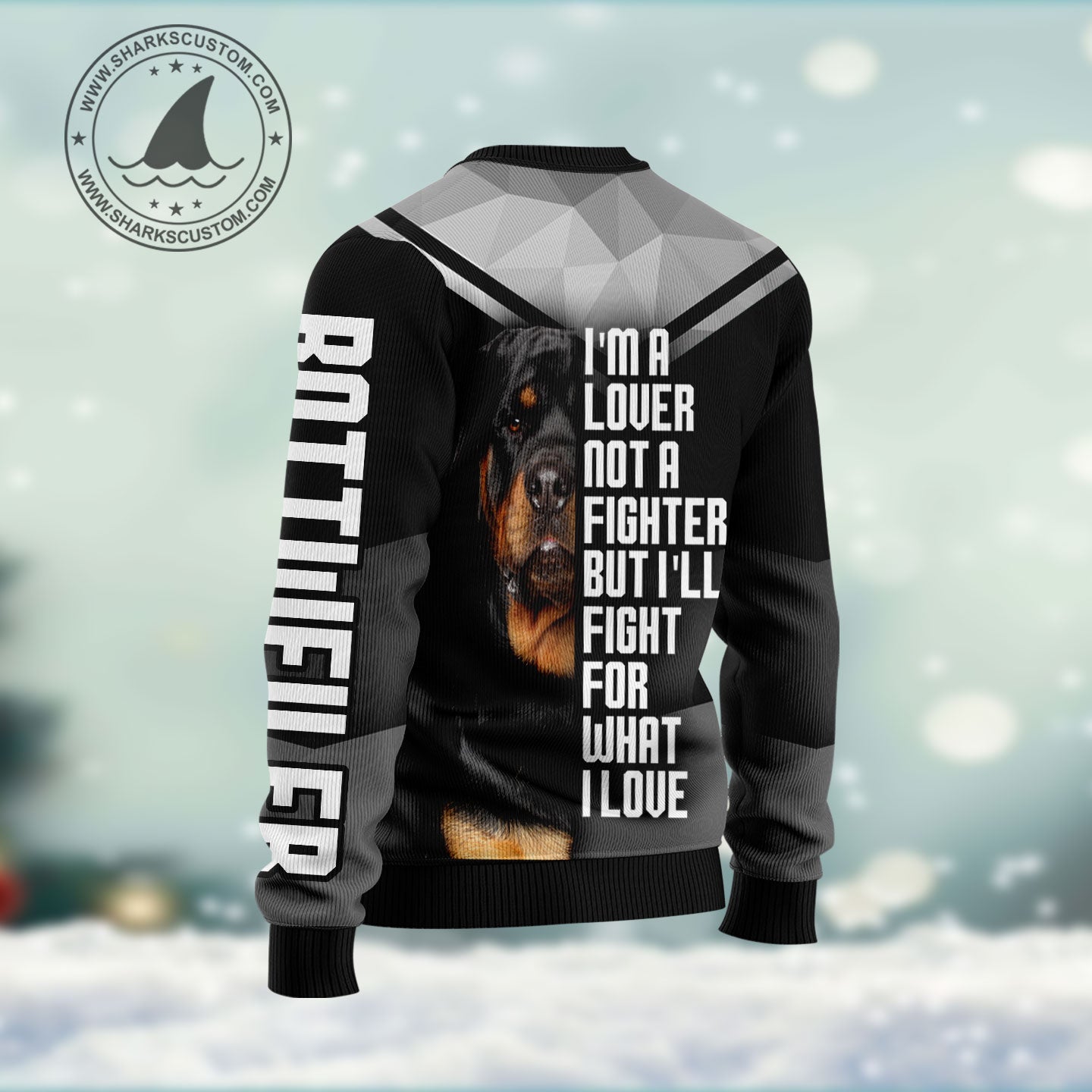 Rottweiler HT011206 unisex womens & mens, couples matching, friends, funny family ugly christmas holiday sweater gifts (plus size available)