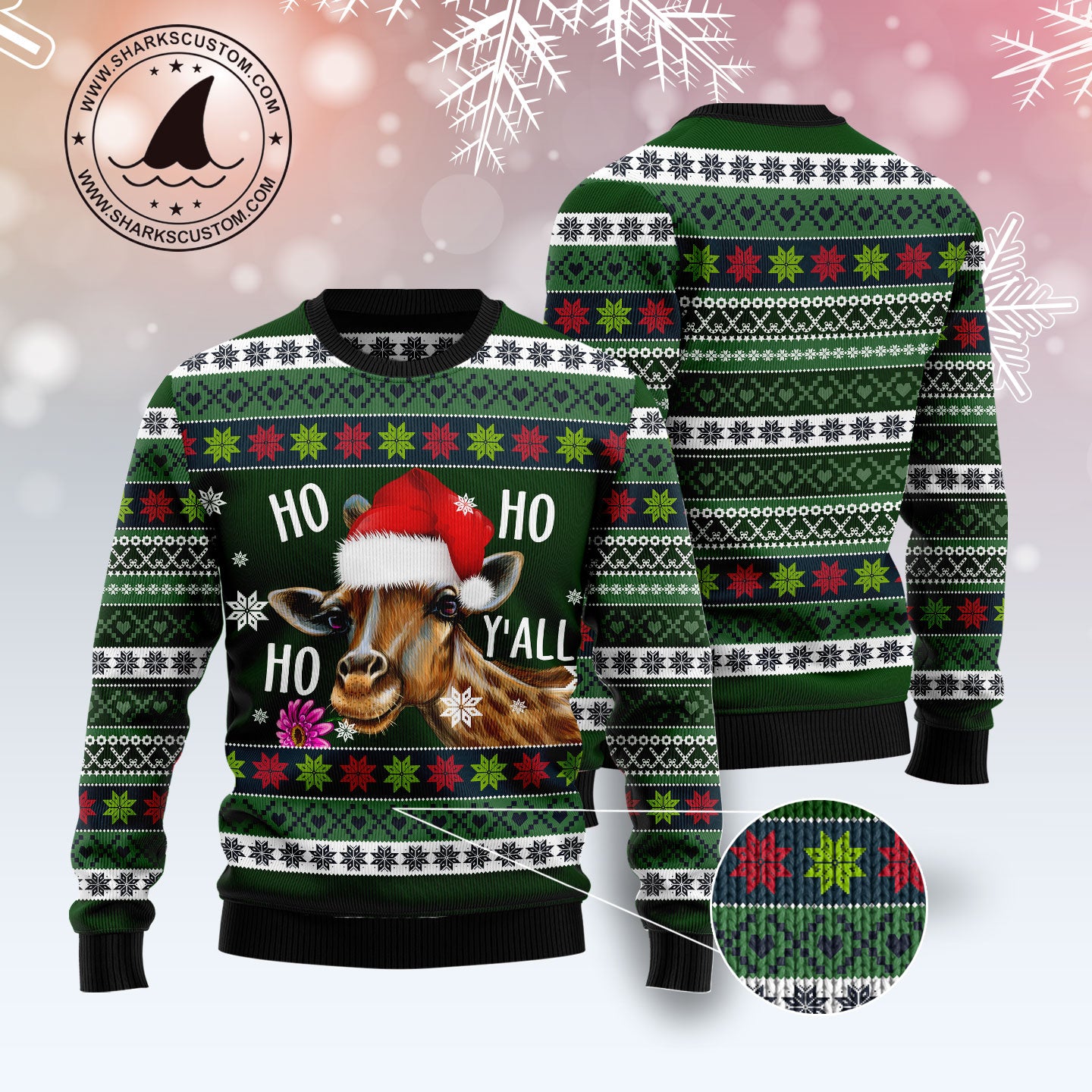 Giraffe Hohoho Y‘all TY1410 Ugly Christmas Sweater