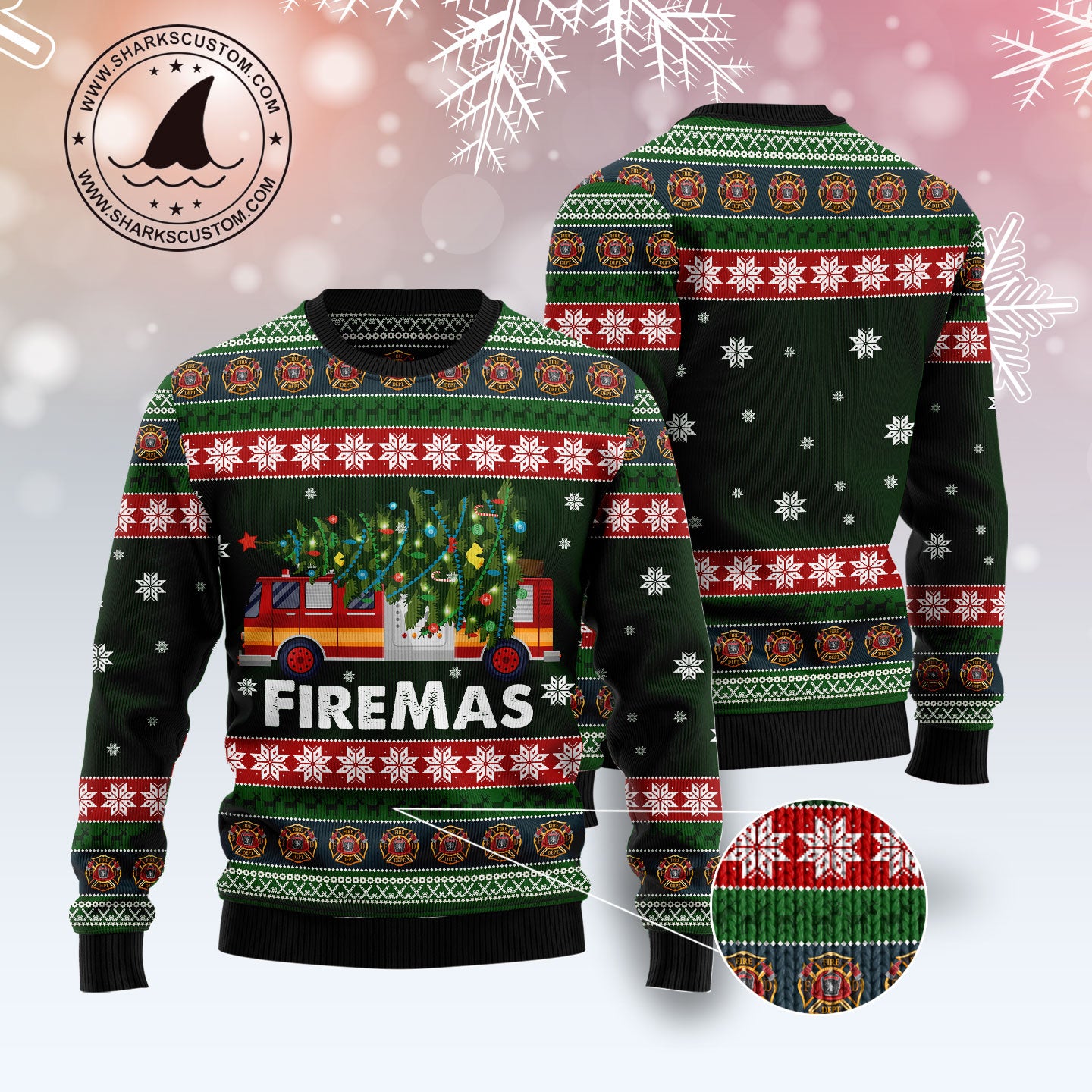 Firefighter Firemas TY1910 Ugly Christmas Sweater