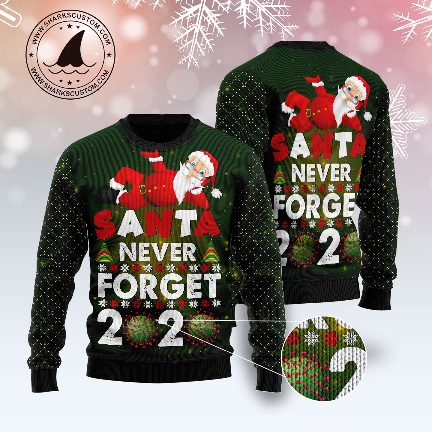 Santa Never Forget 2020 TY2110 Ugly Christmas Sweater