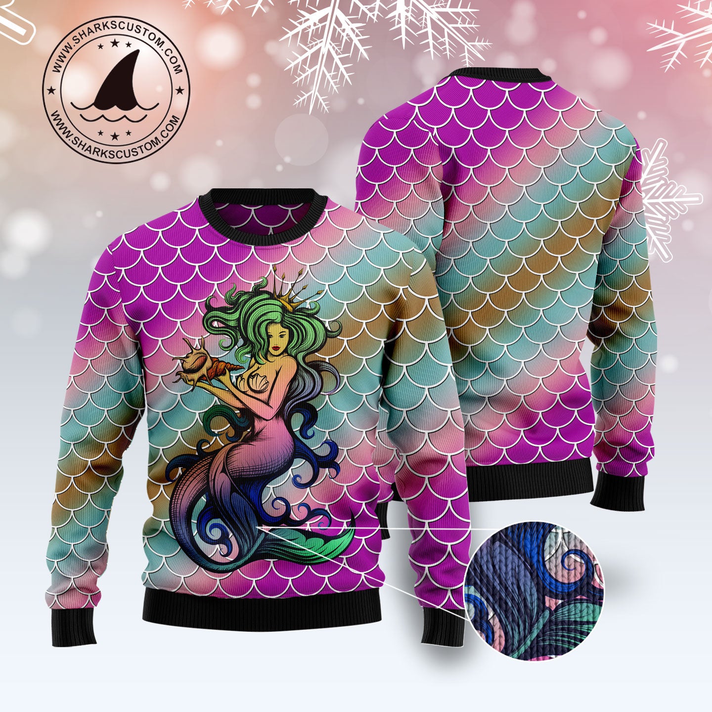 Mermaid Light TY2810 Ugly Christmas Sweater