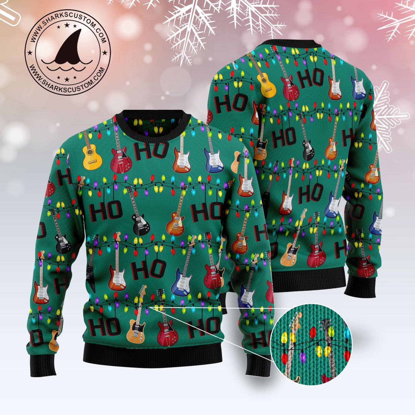 Electric Guitar Hohoho TY1011 Ugly Christmas Sweater